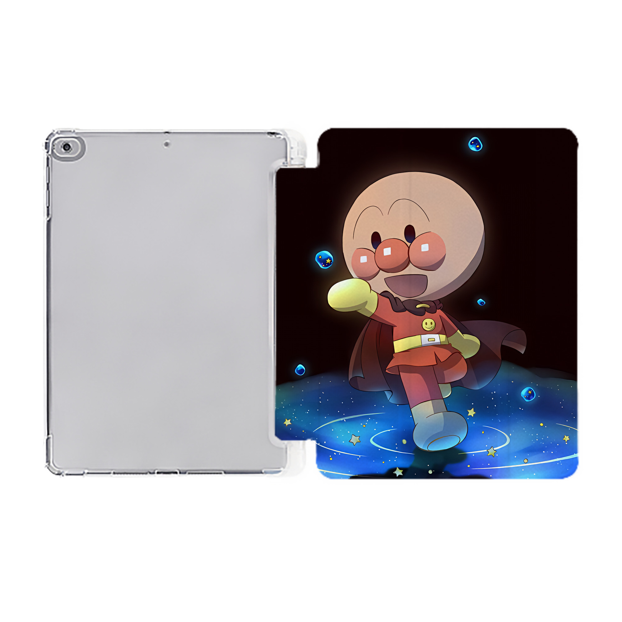 （画像用） アンパンマン Anpanman IPad ケース ペン収納付き 三つ折りスタンド PUレザー×シリコン 対応機種9.5/10.5/10.9インチ